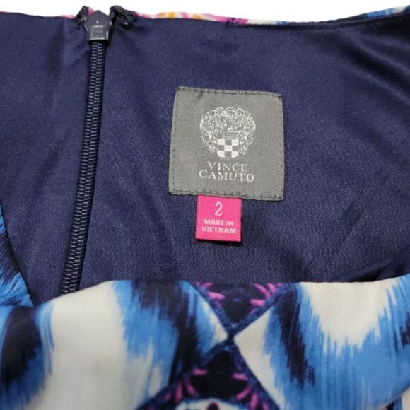 Vince Camuto Dress Size 2 A-Line Dress Sleeveless Multicolor Medallion Pattern. - Picture 5 of 5